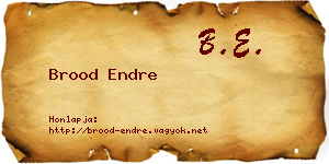 Brood Endre névjegykártya